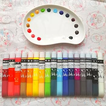 Amazon | 月光荘 透明水彩絵具 17色 パレット 水彩絵の具 | 描画